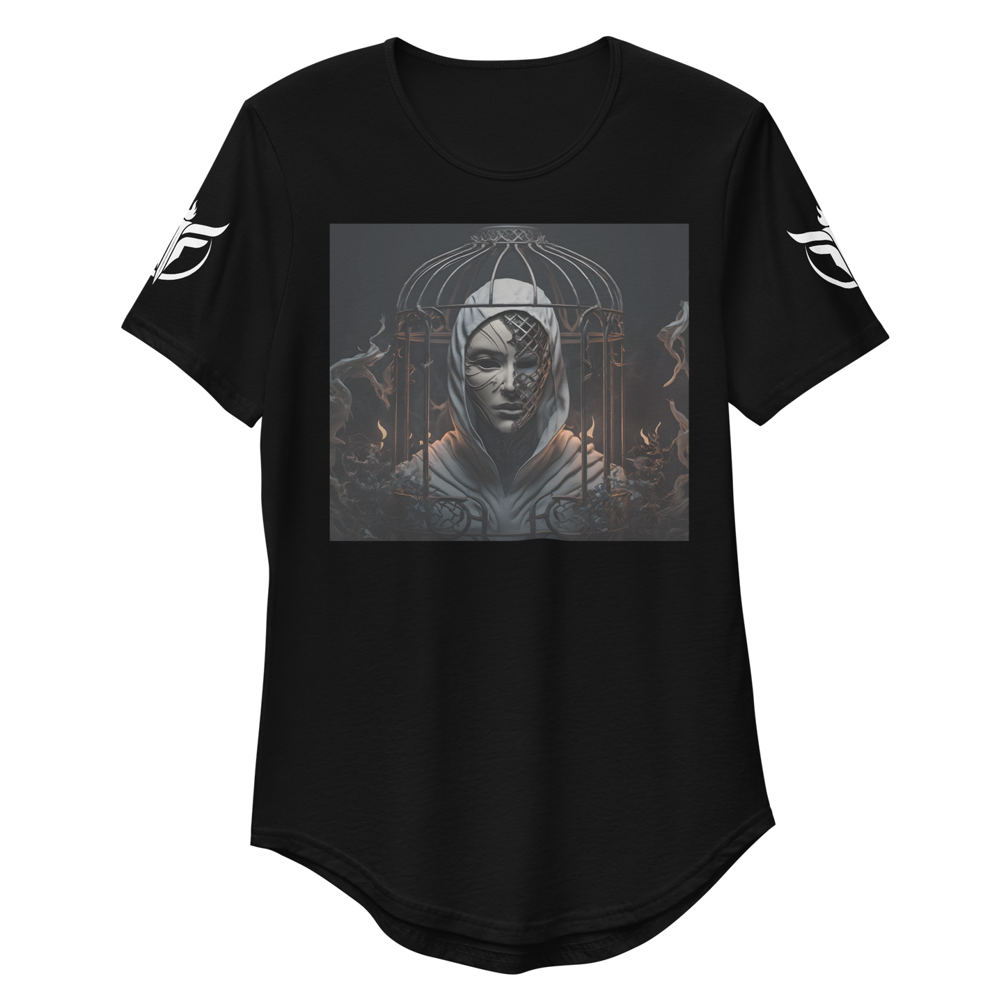 Caged Cover Art Men's Curved Hem T-Shirt