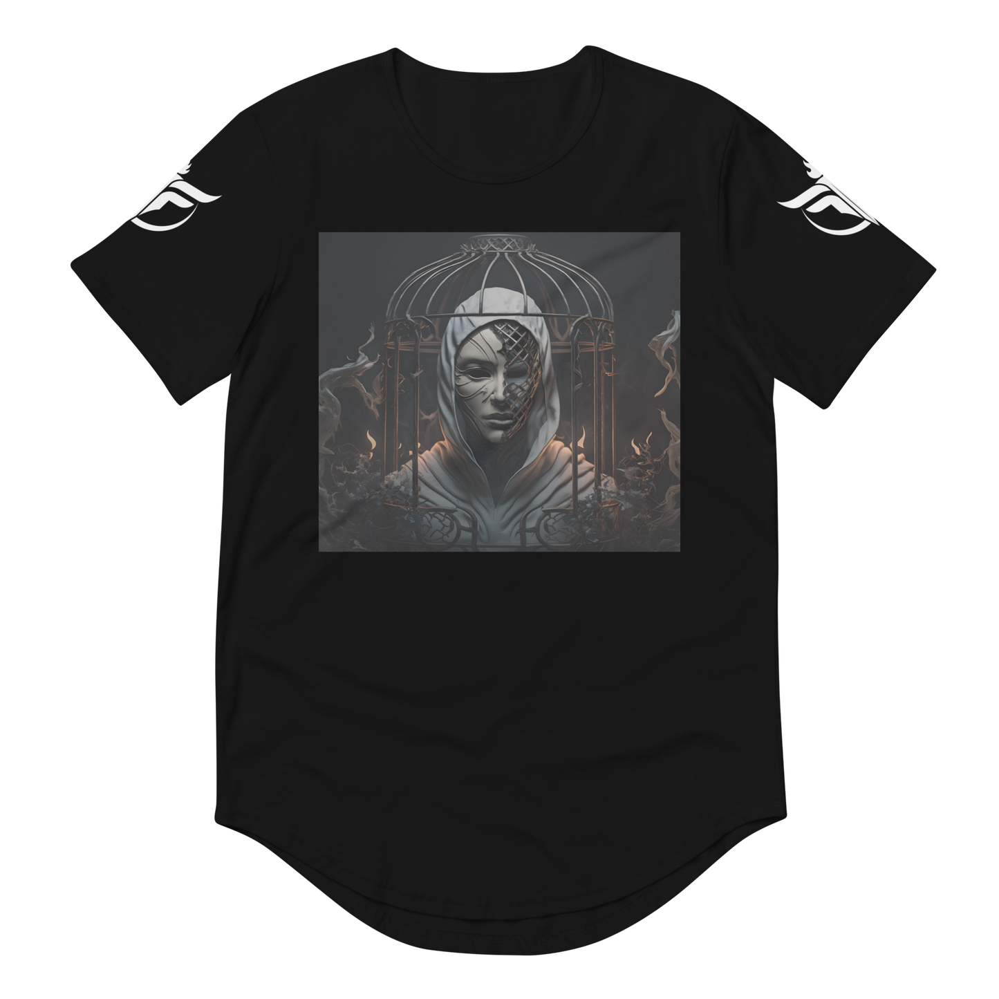 Caged Cover Art Men's Curved Hem T-Shirt