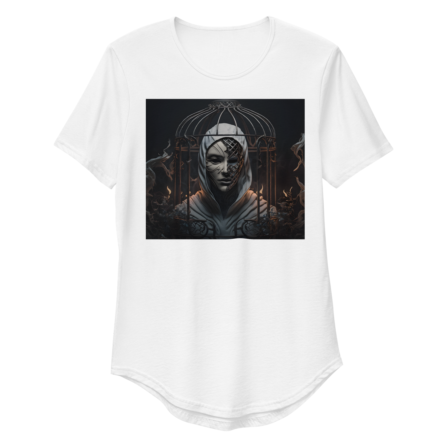 Caged Cover Art Men's Curved Hem T-Shirt
