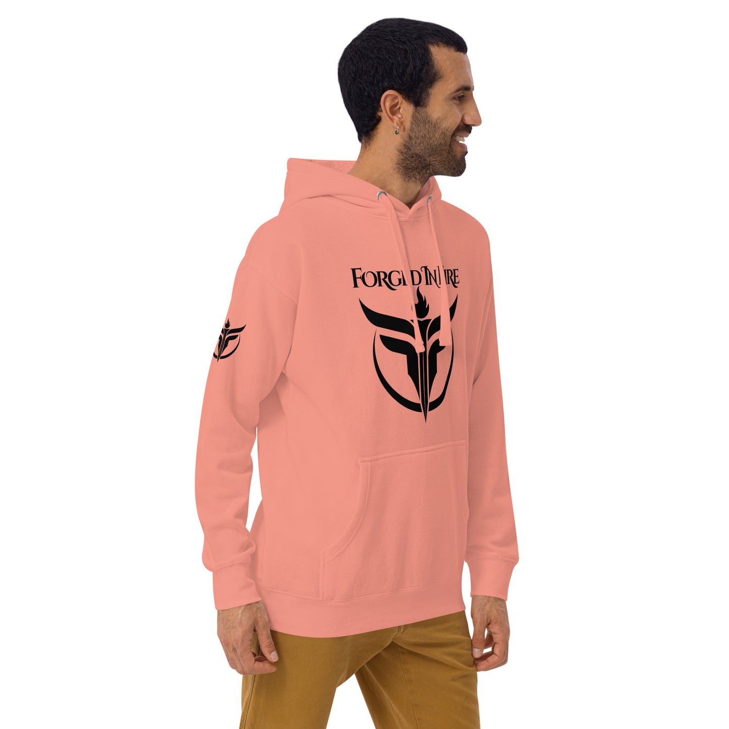 Unisex Black Logo Sleeves + Chest Hoodie