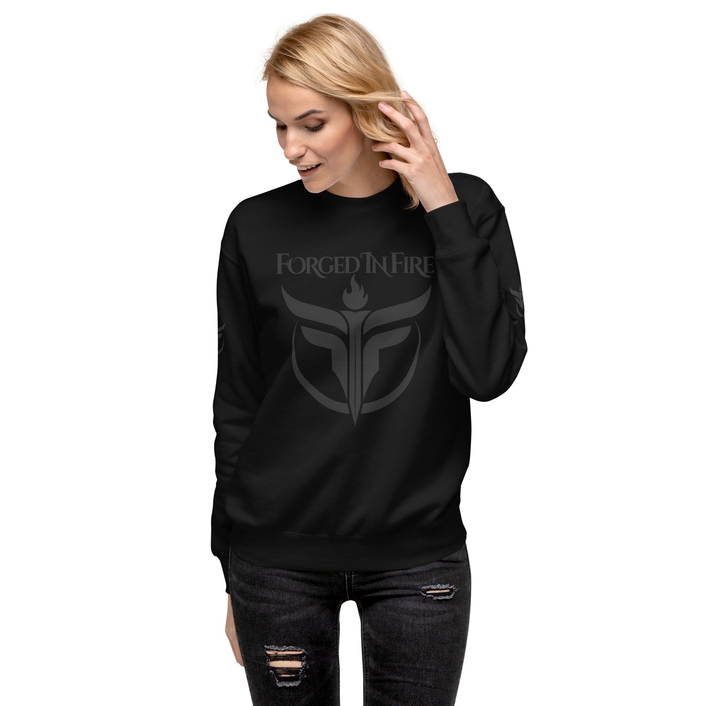 Unisex Black Logo Premium Sweatshirt