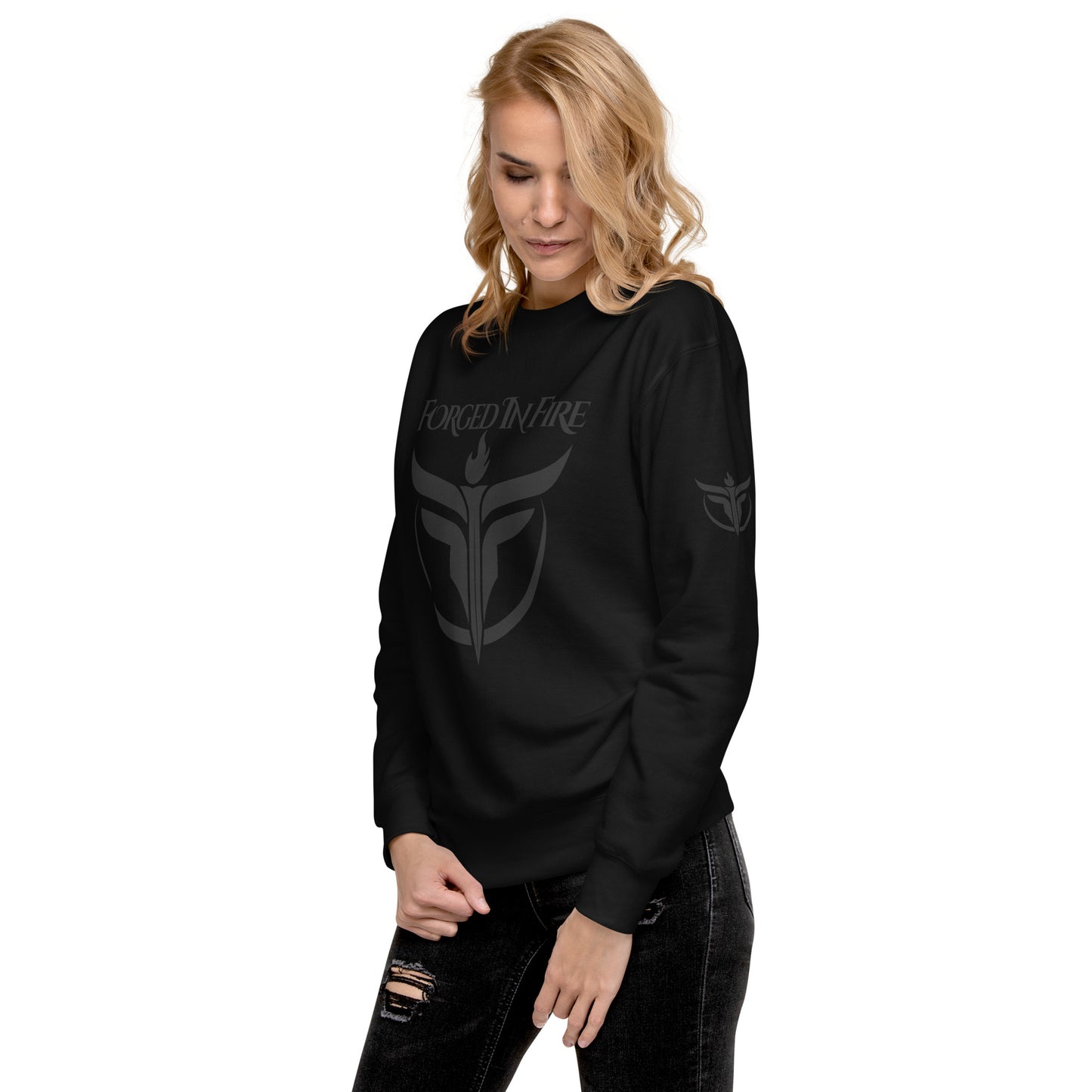 Unisex Black Logo Premium Sweatshirt