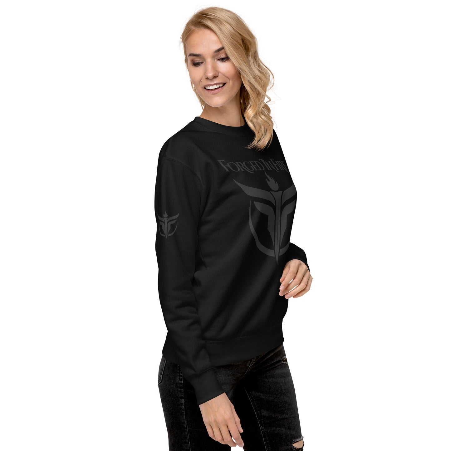 Unisex Black Logo Premium Sweatshirt