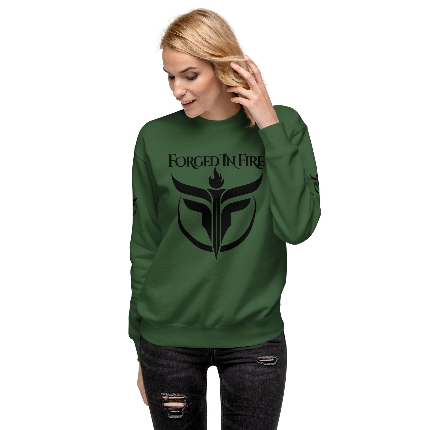 Unisex Black Logo Premium Sweatshirt